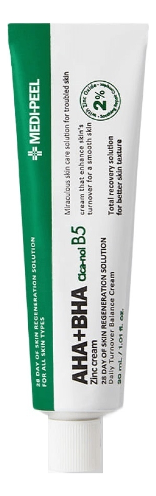 

Крем для лица с кислотным комплексом и цинком AHA BHA Zinc Cica-Nol B5 Cream 30мл