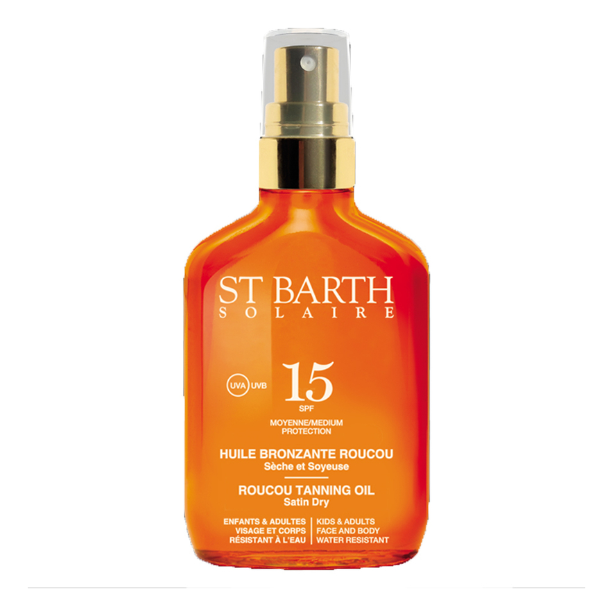 

Сухое масло помадного дерева Roucou Tanning Oil Satin Dry Medium Protection Sрf15: Масло 100мл, Сухое масло помадного дерева Roucou Tanning Oil Satin Dry Medium Protection Sрf15