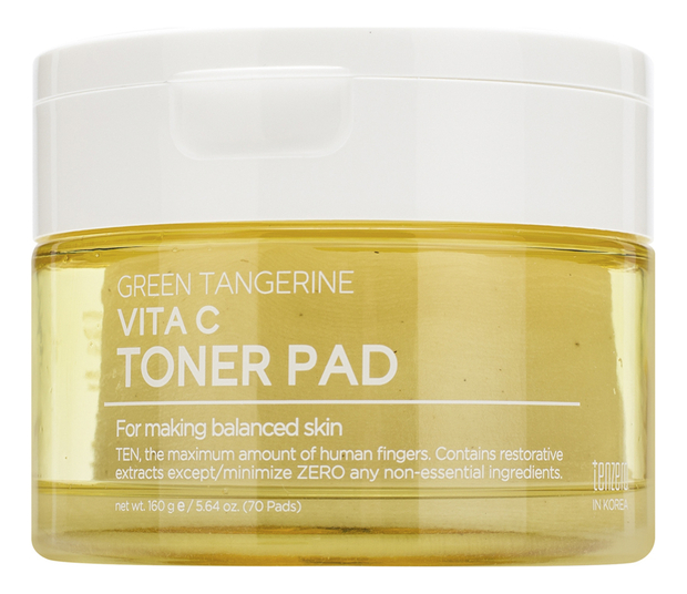 Освежающие пэды с экстрактом зеленого мандарина Green Tangerine Vita C Toner Pad 70шт