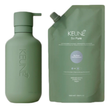 Keune So Pure Набор для волос So Pure Cool (фиолетовый шампунь 1000мл + флакон 1000мл + коробка + шубер + пакет)
