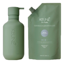 Keune So Pure Набор для волос So Pure Cool (фиолетовый кондиционер 1000мл + флакон 1000мл + коробка + шубер + пакет)