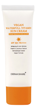 Солнцезащитный крем для лица с витамином С и лактобактериями Vegan Waterfull Vitamin Sun Cream SPF50+ PA++++ 50г