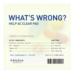 Очищающие пэды для проблемной кожи лица What's Wrong? Help Ac Clear Pad 4г