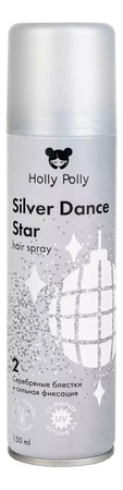 Holly Polly Лак для волос сильной фиксации с серебряными блестками Silver Dance Star Hair Spray 150мл
