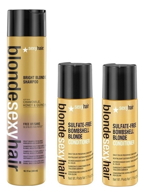 Набор для сохранения цвета блонд Blonde Sulfate-Free (кондиционер Bombshell 2*50мл + шампунь корректирующий Bright 300мл)