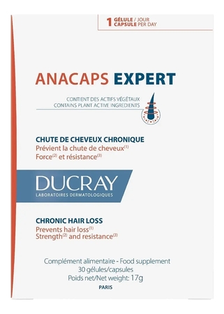 Ducray Биологически активная добавка к пище при выпадении волос Anacaps Expert 30 капсул
