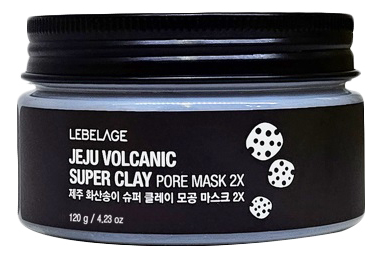 Lebelage Глиняная маска для лица вулканическая Jeju Volcanic Super Clay Pore Mask 2X 120г