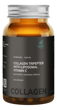 SmartLife Биодобавка Коллаген трипептид с липосомальным витамином С 120 капсул
