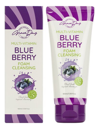 Grace Day Очищающая пенка для умывания с экстрактом черники Multi-Vitamin Blueberry Foam Cleansing 100мл