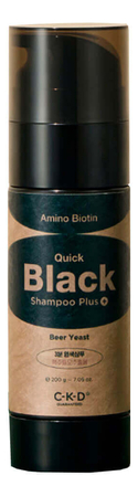 CKD Oттеночный увлажняющий шампунь для темных волос Amino Biotin Quick Black Shampoo Plus 150г