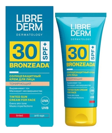 Librederm Солнцезащитный тонирующий крем для лица Bronzeada SPF30+ 50мл