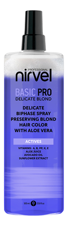 Nirvel Professional Двухфазный деликатный спрей-кондиционер для сохранения цвета блонд Basic Pro Delicate Blond 500мл