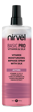 Nirvel Professional Двухфазный спрей-кондиционер с витаминами и шелком Basic Pro Vitamin & Silk 500мл