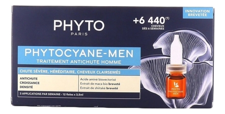 PHYTO Сыворотка против выпадения волос Phytocyane Men Traitement Antichute Homme 3,5мл