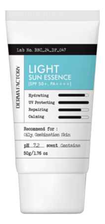 Derma Factory Легкая солнцезащитная эссенция для лица Light Sun Essence SPF50+ PA++++ 50г