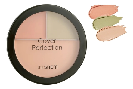 The Saem Палетка для макияжа лица Cover Perfection Triple Foundation Balm 2*4,5г/13г