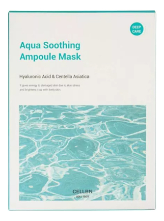 CELLBN Тканевая маска для лица с экстрактом центеллы и гиалуроновой кислотой Aqua Soothing Ampoule Mask 20мл 