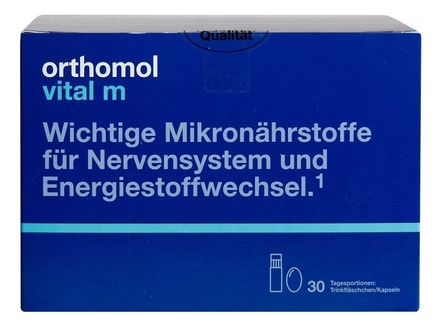 Orthomol Биологически активная добавка к пище для мужчин Vital M 30 флаконов + 60 капсул