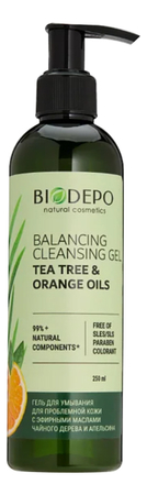 BIODEPO Гель для умывания для проблемной кожи с эфирными маслами чайного дерева и апельсина Tea Tree & Orange Oils Balancing Cleansing Gel 250мл