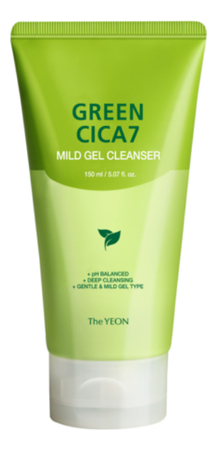 The YEON Мягкий гель для умывания экстрактом центеллы азиатской Green Cica7 Mild Gel Cleanser 150мл 