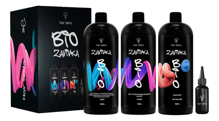 Hair Sekta Набор для завивки волос ( Light 200мл + Hard 200мл + Neutralizer 200мл + флакон с аппликатором)