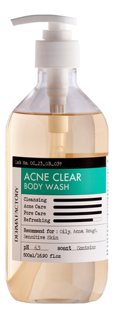 Derma Factory Гель для душа против акне Acne Clear Body Wash 500мл