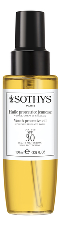 Sothys Защитное омолаживающее масло для лица, тела и волос Youth Protective Oil SPF30 100мл