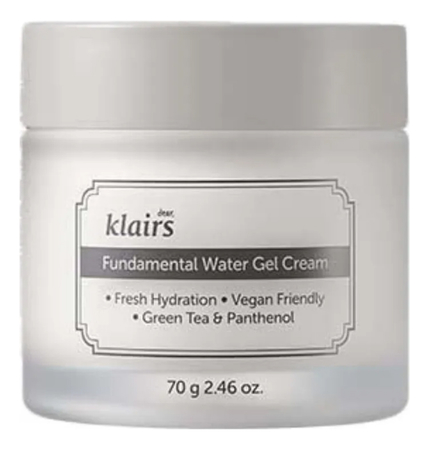 Dear, Klairs Гель-крем для лица с экстрактом зеленого чая Fundamental Water Gel Cream