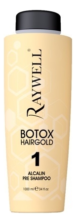 RAYWELL Шампунь для мгновенного восстановления волос Botox Hair Gold Shampoo 1000мл