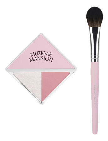 MUZIGAE MANSION Палетка для макияжа Dual Cheek Beam Blush & Highligter Brush 4,6г