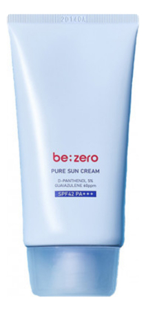 Derma Factory Солнцезащитный крем для лица с пантенолом и гвайазуленом Be Zero Pure Sun Cream SPF42 РА+++ 80г