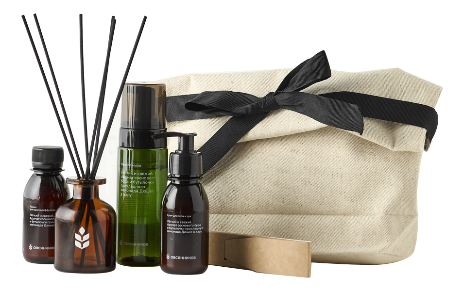 

Набор Сосновый лимонад (крем д/тела и рук 100мл + пенное мыло д/рук 150мл + аромажидкость 100мл + флакон для жидкости + палочки)