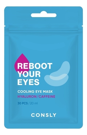 Consly Охлаждающие тканевые патчи для области вокруг глаз Eyes Reboot Your Hyaluronic Acid & Caffeine Cooling Eye Mask 30шт