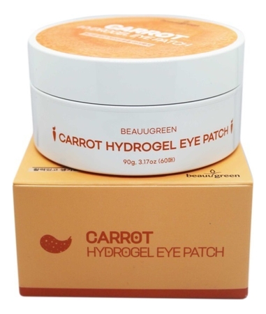 BeauuGreen Гидрогелевые патчи для кожи вокруг глаз с экстрактом моркови Carrot Hydrogel Eye Patch 30шт