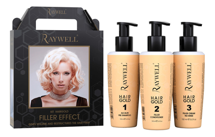 RAYWELL Набор для восстановления волос Botox Hair Gold 3*150мл (кондиционер-филлер + шампунь + несмываемый крем)