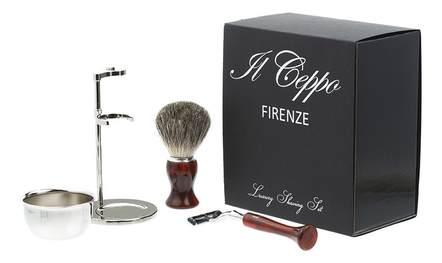 IL Ceppo Firenze Набор для бритья SET-S104BTMTG (станок Fusion + помазок + чаша + подставка)