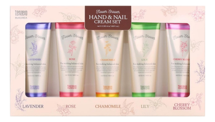 TENZERO Набор кремов для рук Flower Shower Hand & Nail Cream Set 5*50мл (крем Cherry Blossom + крем Lavender + крем Lily + крем Rose + крем Chamomile)