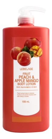 Lebelage Лосьон для тела с экстрактами персика и яблоко Fruit Peach & Apple Mango Body Lotion 1000мл