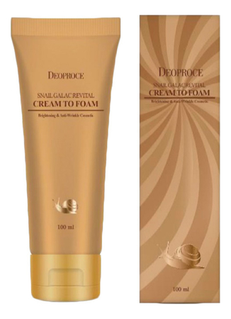 Deoproce Крем-пенка для лица с муцином улитки Snail Galac Revital Cream To Foam Cleanser 100мл