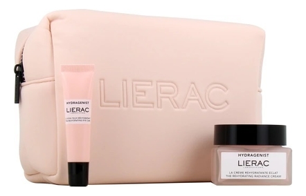 Lierac Набор для лица Hydragenist (крем La Creme Rehydratante Eclat 50мл + крем для кожи вокруг глаз Le Soin Yeux Rehydratant 15мл + косметичка)