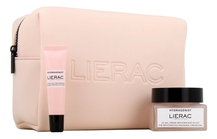 Lierac Набор для лица Hydragenist (гель-крем Le Gel-Creme Rehydratante Eclat 50мл + крем для кожи вокруг глаз Le Soin Yeux Rehydratant 15мл + косметичка)