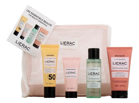 Lierac Набор для лица Trousse Les Essentiels (мицеллярная вода L'Eau Micellaire 50мл + лосьон Body-Nutri 50мл + крем Hydragenist 15мл + солнцезащитная эмульсия Sunissime SPF50+ 25мл)