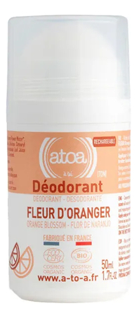 ATOA Шариковый дезодорант Апельсиновый цвет Deodorant Rechargeable Fleur D’Oranger