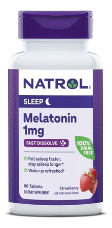 Natrol Биодобавка Мелатонин Melatonin 1mg Strawberry 90 таблеток