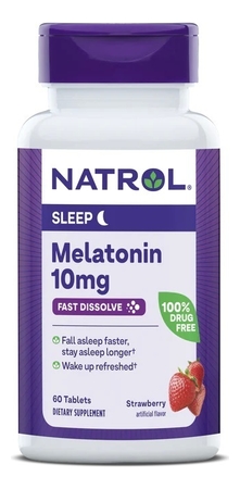 Natrol Биодобавка Мелатонин Melatonin 10mg Strawberry 60 таблеток