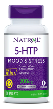 Natrol Биодобавка 5-Гидрокситриптофан 5-HTP 200mg Time Release 30 таблеток