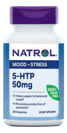 Natrol Биодобавка 5-Гидрокситриптофан 5-HTP 50mg