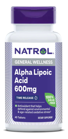 Natrol Биодобавка Альфа-липоевая кислота Alpha Lipoic Acid 600mg 45 таблеток