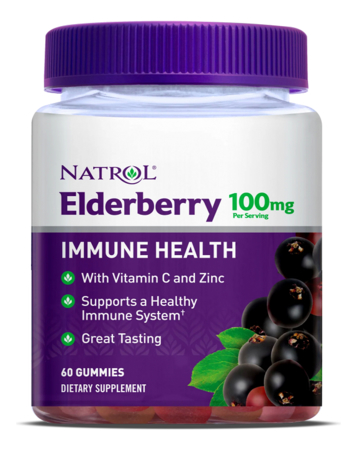 Natrol Биодобавка Elderberry Gummies 100mg 60 жевательных конфет