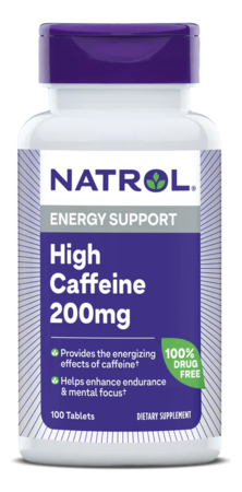 Natrol Биодобавка Кофеин High Caffeine 200mg 100 таблеток